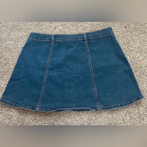 Altar’d State Denim Button-Front Mini Skirt - Blue thumbnail 4