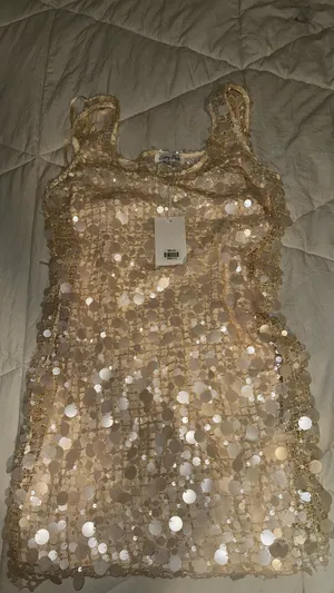 Knit sequin Dres Cream Gold thumbnail 6