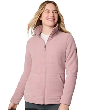 Free‎ Country Womens Mauve Pink Full Zip Faux Fur Lined Fleece Jacket Medium thumbnail 1