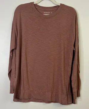 Abercrombie & Fitch Side‎ Split Long Sleeve Crewneck Tunic Longline Shirt NWT thumbnail 1