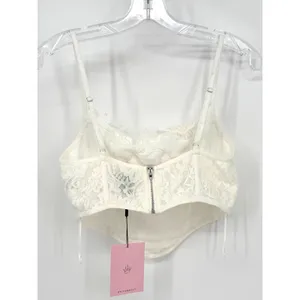 Hello Molly No Apologies Lace Corset Top Womens 8 White Bridal Coquette Romantic thumbnail 9