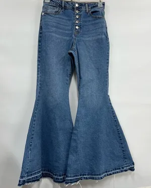 Flair Bell Bottom Jeans Womens 8 retro Boho Hippie Button Fly 90s Y2K thumbnail 1