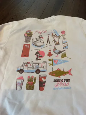 The Bunk House Cream Crewneck Sweatshirt “Down the Shore” - Medium - C4-113 thumbnail 7