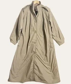Vintage Thermaster Khaki Wool Insulated Trench Coat Size 6 thumbnail 1