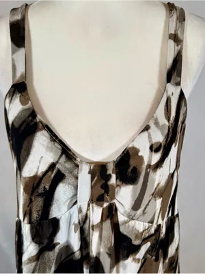Ann Taylor mocha brown black and white empire waist maxi dress size large thumbnail 2
