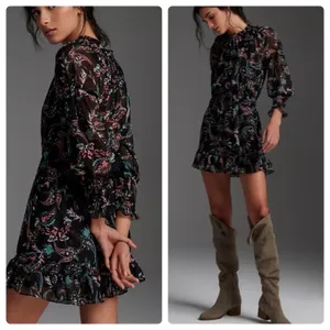 MISA Los Angeles Lexie Mini‎ Dress XS Silk Floral Boho Party Date Night Chic thumbnail 2
