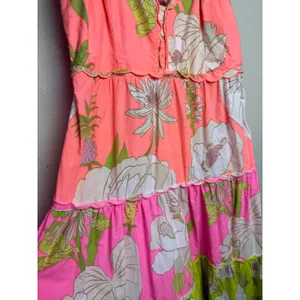 Farm Rio Neon Tiered Garden Midi Dress Sz. L thumbnail 5