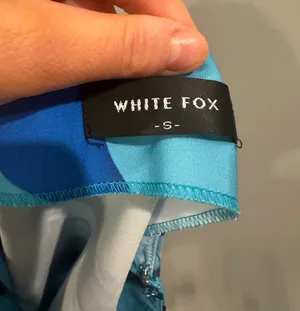 White Fox Alone With You Mini Skirt Blue Leaf Print thumbnail 5