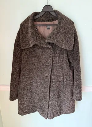 Cinzia Rocca Coat Women 8 Brown Wool Alpaca Blend Oversized Cape Academia‎ thumbnail 1