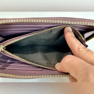 Prada Purple Saffiano Leather Zippy Wallet thumbnail 7