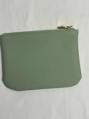 Chelmon Sage Green Faux Leather Zip Coin Purse Pouch Wallet Minimalist Gold Zip thumbnail 5