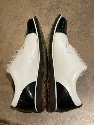 G/FORE Womens Cap Toe Gallivanter Leather Golf Shoes White Black Onyx Size 8 38 thumbnail 8