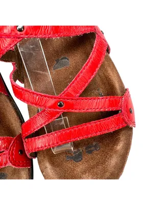 Dansko Jolie Red Leather Strappy Sandals Size 37 EU 6.5-7 US Comfort Resortwear thumbnail 13