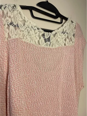 Motherhood Maternity Oh Baby! Maternity Pastel Pink Lace Back Tunic Cozy Coquette thumbnail 4