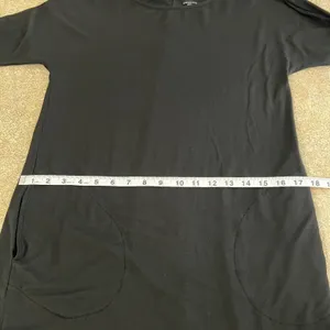 Garnet Hill‎ Tunic Dress XS Black 3/4 Sleeve Stretch Minimalist Tencel Lyocell thumbnail 4