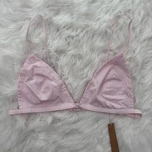 Skims Cotton Poplin Triangle Bralette Cherry Blossom Stripe XL thumbnail 3