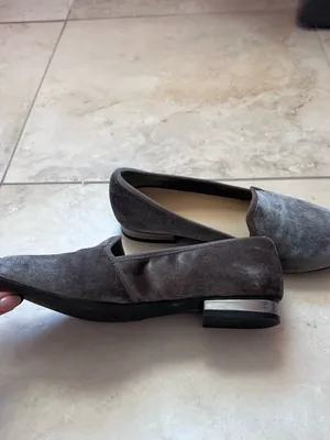 Liz Claiborne Gray Velvet Smoking Loafers 90s Minimalist Flats Size 7.5 thumbnail 4