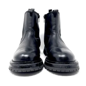 Zara Chelsea Black Leather Inside Zip Platform Lug Sole Ankle Boots EU 36 (US 6) thumbnail 9