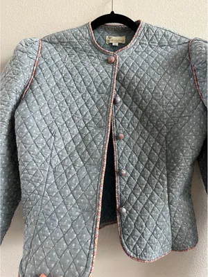 VTG 80s Vera Bradley Indiana Quilted Crop Jacket size Large thumbnail 3