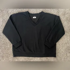 Women’s Pact Courtside V-Neck Sweatshirt Black Size XL thumbnail 5