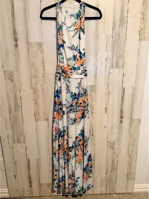 Trafaluc Zara Taller Medium Floral Maxi Dress Sleeveless Boho Romantic thumbnail 3