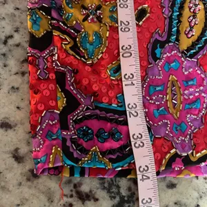 Oleg Cassini Black Tie Vintage Red Paisley beaded sequin Dress SILK AMAZING SZ 6 thumbnail 11