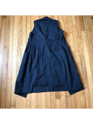 Magaschoni EUC Women's Sleeveless Black Button Front Collared Dress thumbnail 7