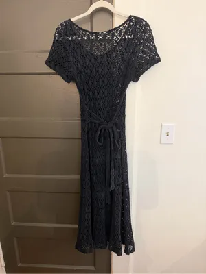 Vintage crochet like coverup Black Size L thumbnail 2