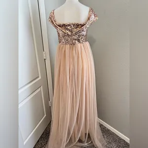 Faeriesty Sequin Bodice Tulle Prom Dress‎ Off Shoulder Formal Gown Evening Party thumbnail 5