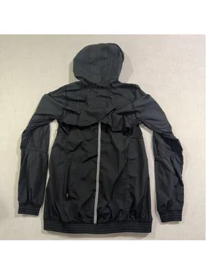 Lululemon Women’s 4 Black Half Zip Hooded Running Windbreaker Pullover Jacket thumbnail 10
