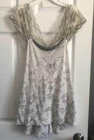 Free people vintage boho beaded neck tunic M/L thumbnail 2