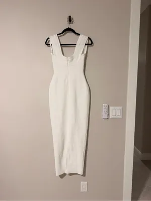 elliatt fiona white fitted bodycon bandage knit maxi gown dress size small thumbnail 8