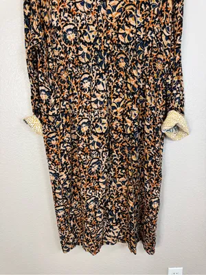 Free People Wild Nights Duster Kimono Black Floral Leopard Combo size Large $168 thumbnail 13