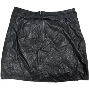 LoveRiche Belted Black Faux Leather Mini Skirt‎ L NWT thumbnail 2