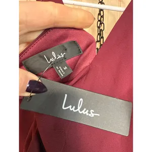 NWT Lulus Glamorous Disposition Burgundy Ruched Maxi Dress Bridesmaid Gala Sz M thumbnail 8