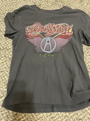 Aero Smith Band Tee Shirt Gray thumbnail 1