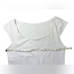 Pinkstyle Clothing Co Women’s L White Cap Sleeve Scoop Neck Smooth Bodysuit thumbnail 6