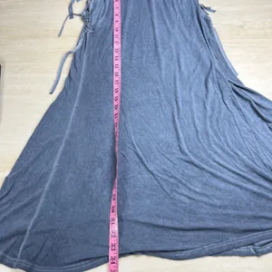 POL Womens Blue Mineral Wash Cowl Neck Fringe Open Back Sleeveless Mini Dress L thumbnail 12