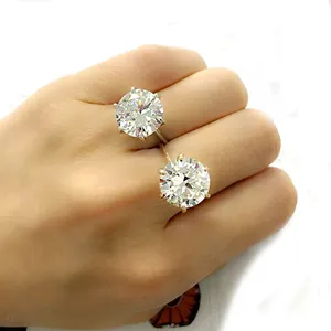 Single Solitaire Real 925 Silver 5ct Diamond Ring thumbnail 7
