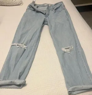 Light Blue Distressed Women's Jeans Levi’s Low Pro Straight thumbnail 1