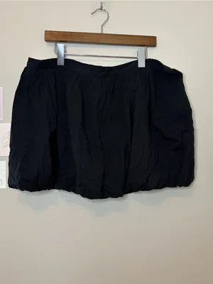 Aerie black bubble skirt plus size 2X XXL cotton ribbed summer casual preppychic thumbnail 2