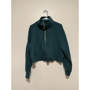 Lululemon Scuba Oversized Funnel Neck Half Zip Storm Teal Size Medium/Large thumbnail 2