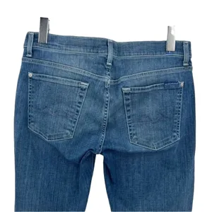 7 For All Mankind Josefina skinny boyfriend blue medium wash denim jeans 28 thumbnail 5