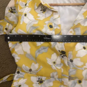Banana Republic Floral Dress Yellow Midi Tiered Romantic Cottagecore Womens 10P thumbnail 12