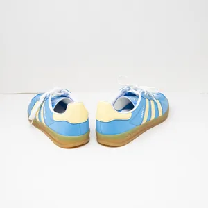 NEW Adidas Women's Gazelle Indoor Suede Lace Up Sneakers Shoes Semi Blue Yellow thumbnail 3