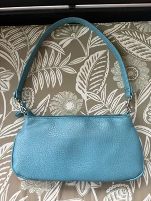 Light Blue Leather Hand Bag with Buckle Detail thumbnail 2
