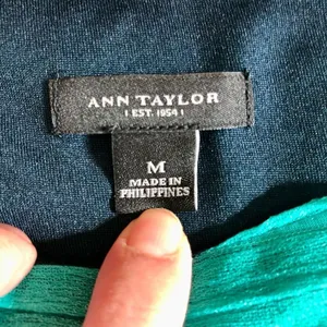 Ann Taylor Green Navy Dress Sleeveless Tank Medium thumbnail 4