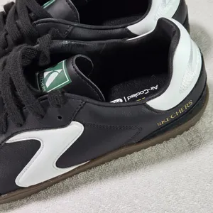 NWT Skechers Court & Classics Men’s Size 10 Black White Leather Sneakers thumbnail 6