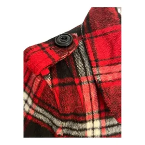 Cocoa Platinum Womens Red Black Plaid‎ Wool Blend Double Breasted Peacoat Size M thumbnail 8