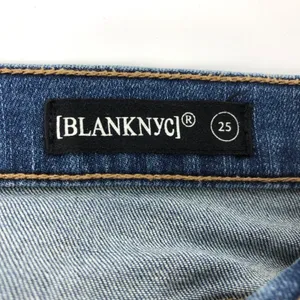 BlankNYC Faded Light Wash Denim Skirt A-Line‎ Raw Hem Mini Skirt Size 25 thumbnail 9